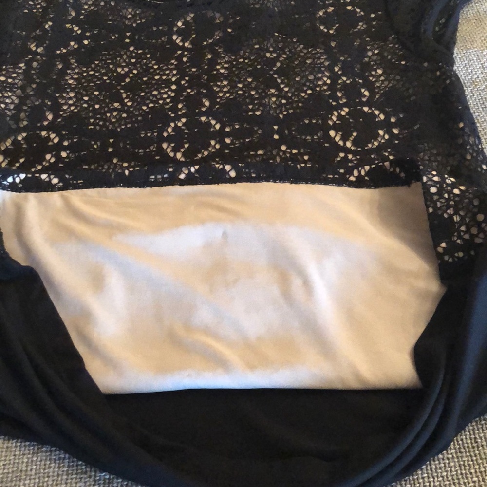 THE LIMITED NWOT BLACK CROCHET CAP SS SHIRT XS - Picture 12 of 14